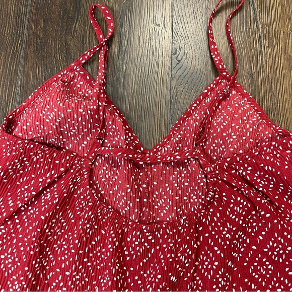 NEW IN Red Dotted Stylish Spaghetti Strap Jumpsuit SZ SM - Picture 10 of 12